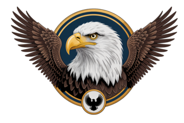 Majestic eagle soaring with powerful wings, a symbol of freedom, strength, and patriotic pride for commercial use