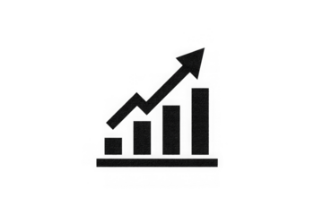 png Growth chart icon simple flat vector design isolated on white background for business and finance presentations