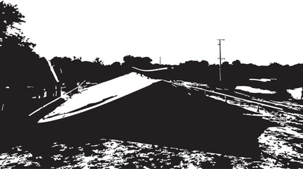 Black and White Outdoor Tent Silhouette