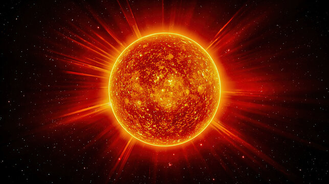 Fiery orange plasma sphere radiating intense warmth and light, glowing like a miniature sun suspended in deep space with vivid cosmic energy.