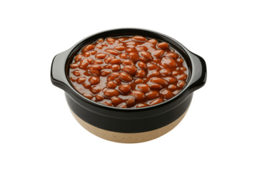 Delicious baked beans in a stylish serving dish, perfect for family dinners and culinary presentations, ready to satisfy