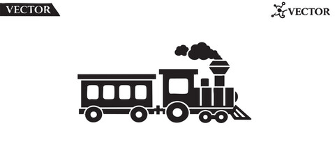 Toy train icon vector