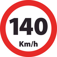 Set of speed limit signs from 5 to100 mph. Vector illustration design. Speed limit sign 100, 120, 130, 140, 160 km h icon. Road signs with speed limit warnings. depicting speed limits ranging.