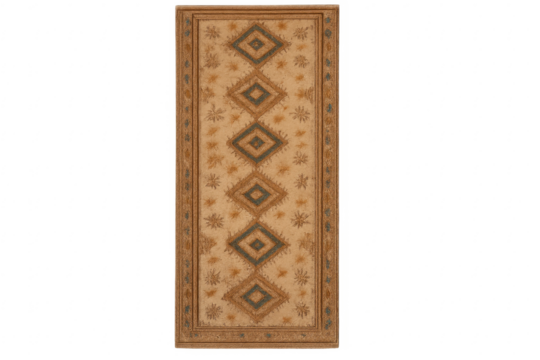 Vintage ornamental runner rug with textured surface