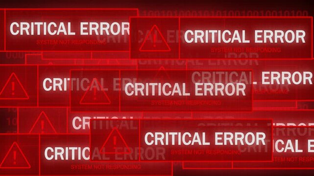 Critical Error Warning Screen Animation _ System Failure Glitch Alert
