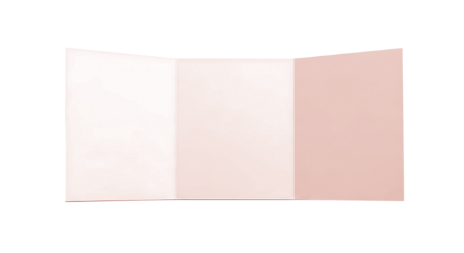 Tri fold brochure paper mockup isolated on transparent background