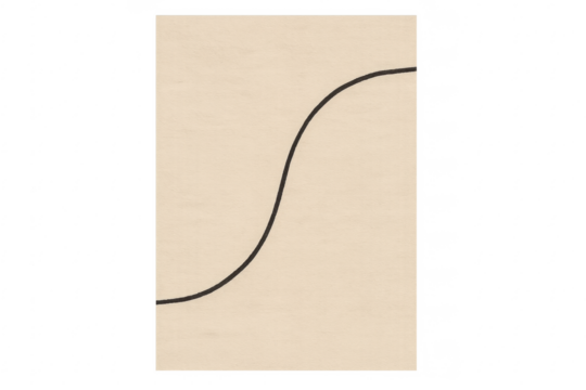 Beige background with abstract black s-curve line