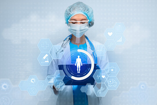 Healthcare professional utilizing technology for patient data management in modern medical settings