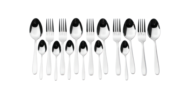 Elegant silverware set beautifully arranged for a modern dining experience and a chic table setting, perfect for sophisticated meals