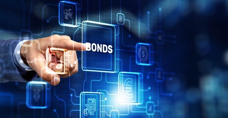 BONDS. Stock Market Investing Finance concept. Dividend strategies