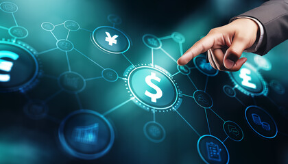 Dollar. Currency exchange concept. International money transfer, banking payment. Universal financial background