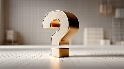 Minimalist background with elegant question mark focus