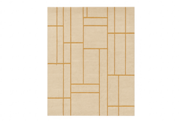 Beige geometric rug with abstract line pattern