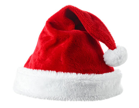 Weihnachtsm&uuml;tze, isoliert auf wei&szlig;en Hintergrund, Freisteller, Transparent