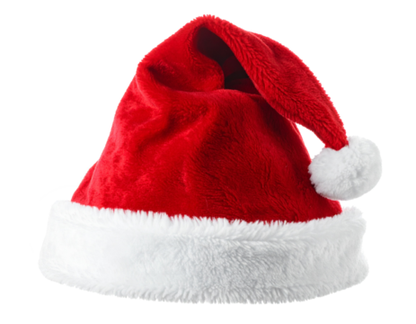 Weihnachtsmütze, isoliert auf weißen Hintergrund, Freisteller, Transparent