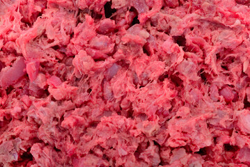 Raw ground meat closeup texture background