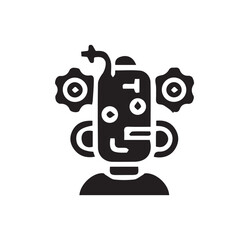 Fototapeta premium Robotic head with gears and abstract design, representing technology and innovation