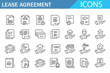 Corporate Real Estate and Legal Contract Vector Set