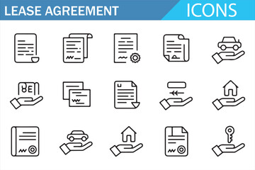 Legal Paperwork and Property Management Icon Set