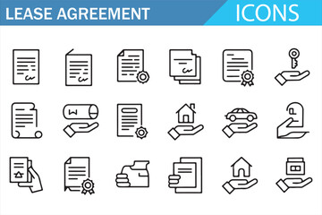 Property Lease and Rental Agreement Outline Symbols Collection