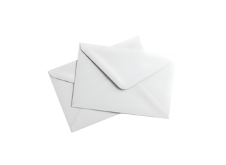 White Envelopes for Communication & Mail. Business Correspondence & Post Delivery. on white background