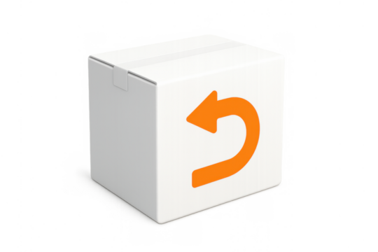 Return box receiving process. E-commerce shipping and delivery concept illustrating product returns and undo