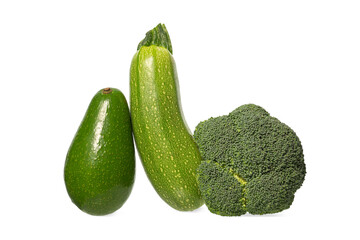 Different vegetables on a white isolated background