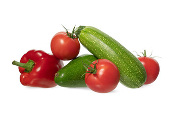 Different vegetables on a white isolated background