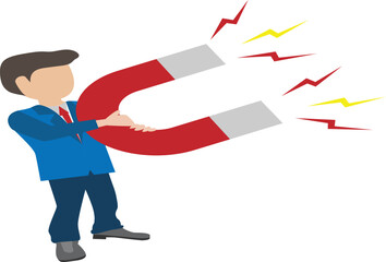 Magnet vector illustration &mdash; magnetic field, attraction, and science concept design