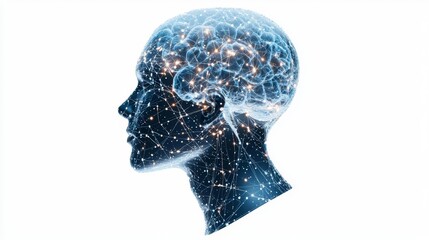 A futuristic representation of the human brain with intricate networking, symbolizing intelligence and innovation.