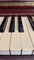 piano keys close up