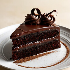 chocolate cake on white plate