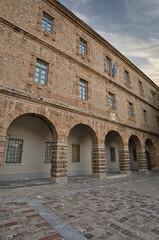Arched Stone Facade of Archaeological Museum in Nafplio, Greece