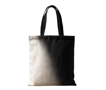 Light beige canvas tote bag with dark handles