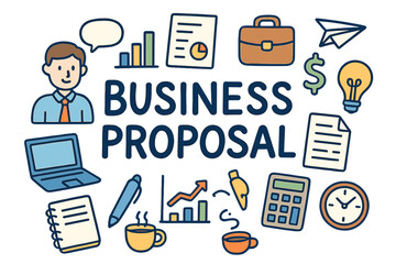Creative Business Proposal Design. Business Proposal. Hand-drawn doodle illustration of business proposal.