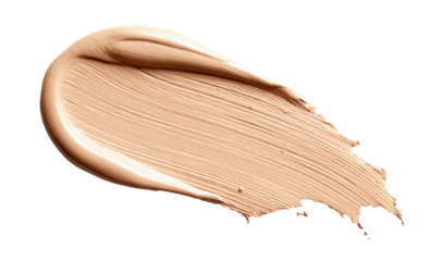 Creamy, light beige foundation smudged