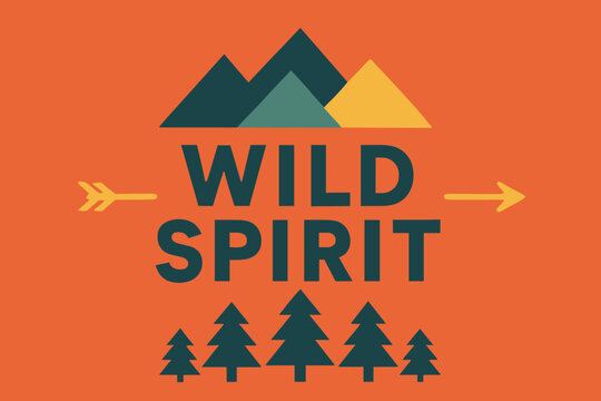 Wild Spirit Design. Wild Spirit. modern minimalist poster banner. Bold sans-serif typography with “Wild Spirit