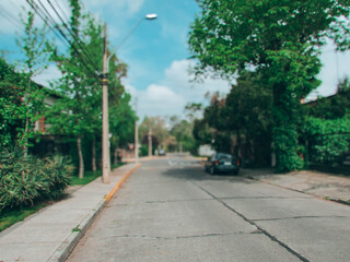 View of a street in Vitacura, Santiago, Chile