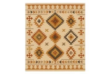 Southwestern tribal geometric pattern rug on transparent background