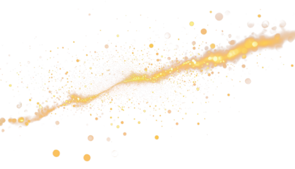 Shining gold dust trail with glow effect transparent PNG