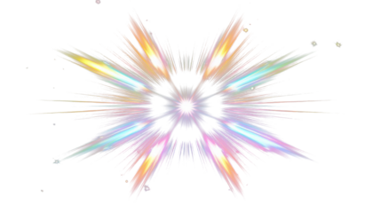 Prismatic Rainbow Lens Flare Transparent Glowing Overlay PNG
