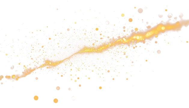Shining gold dust trail with glow effect transparent PNG