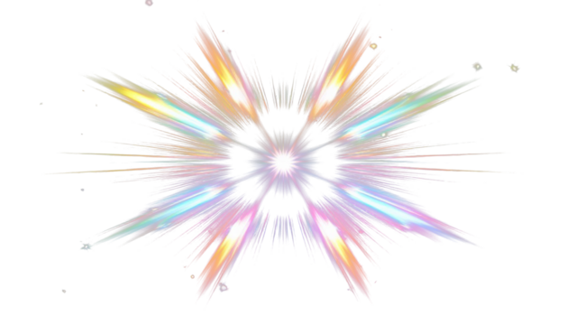 Prismatic Rainbow Lens Flare Transparent Glowing Overlay PNG