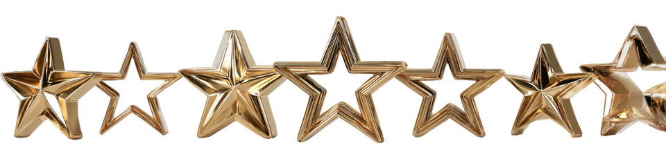 Gold stars arranged in a horizontal row (1)