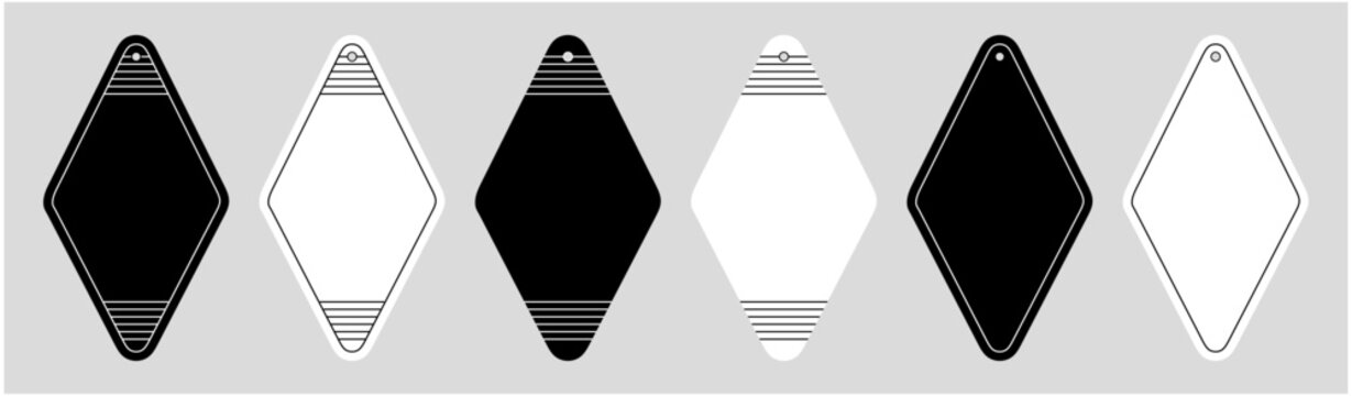 Retro Motel Keychain Vector Set, Vintage Hotel Key Tag Collection
