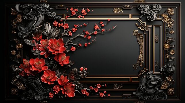 Traditional, memorable luxurious background, texture, ornament on Chinese theme. The intricate design captures timeless beauty and dramatic artistry.