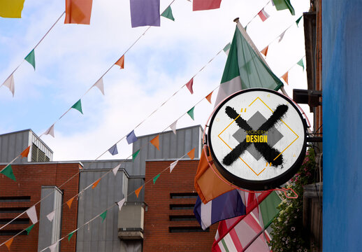 Dublin's circular hanging sign