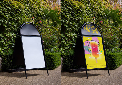 Sidewalk A-frame Sign in Dublin Park