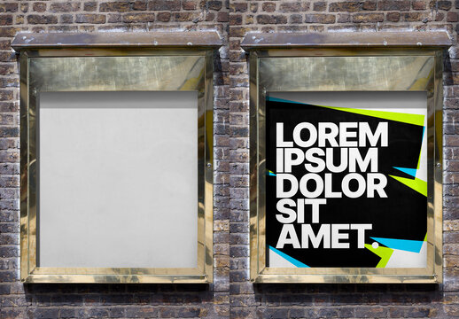 display board set against a weathered brick wall in Dublin