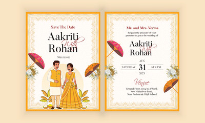 Romantic Modern indian wedding save the date invitation - Haldi